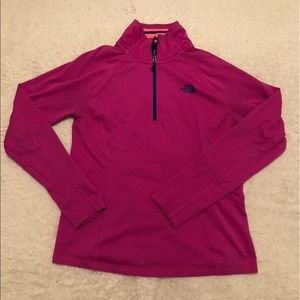 Pink North Face Quarter Zip Jacket w/ Blue Zipper
